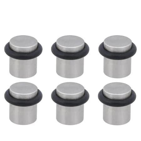 Kit 6 Batedor Amortecedor de Porta Piso Chão Escovado Fosco Metal Aluminio Maciço