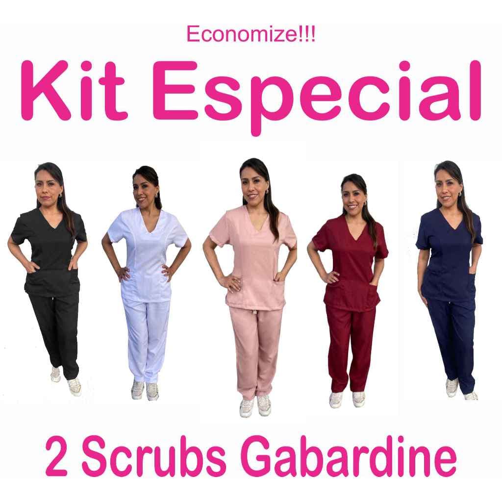 Kit 2 Scrubs Femininos | Pijamas Cirúrgicos Profissionais em Gabardine 🩺