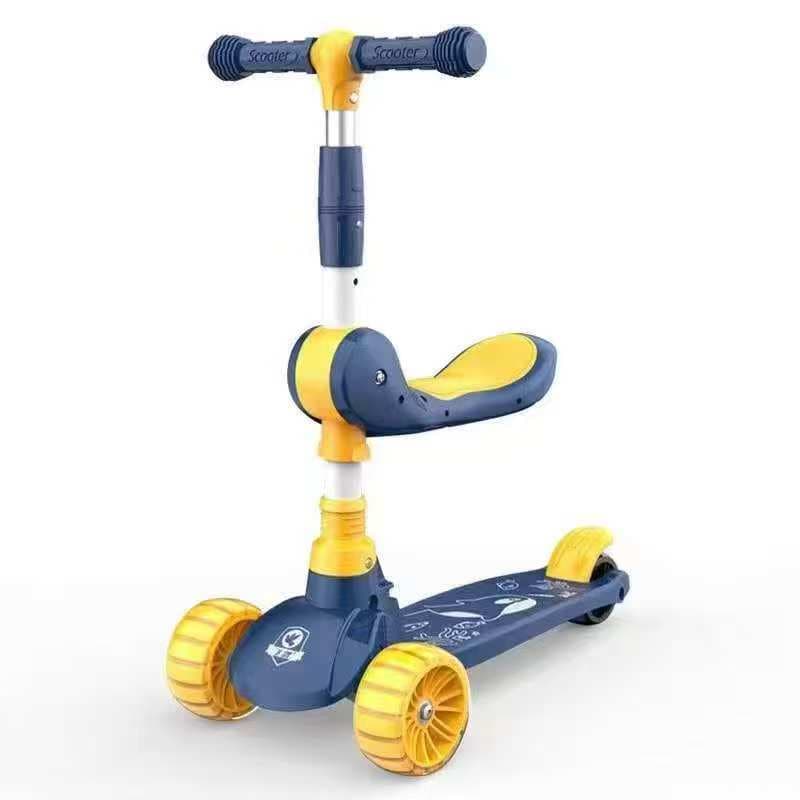 Patinete Infantil Scooter dobrável com Led 3 rodas 2 em 1 até 60Kg Dream Light