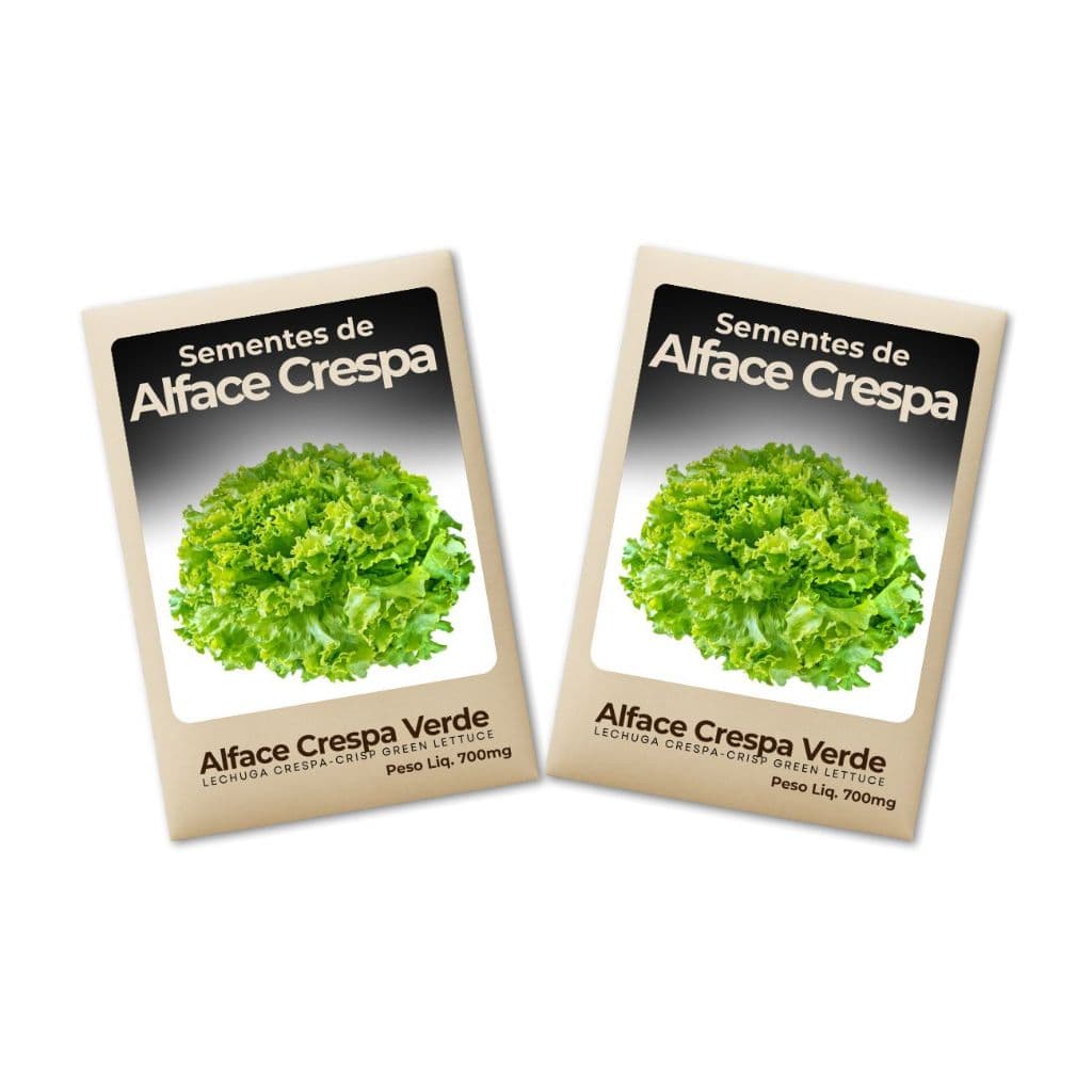 Semente de Alface Crespa Verde Qualidade Garantida Cultivo Seguro Hortas Domésticas Urbanas-Kit 2 Pct