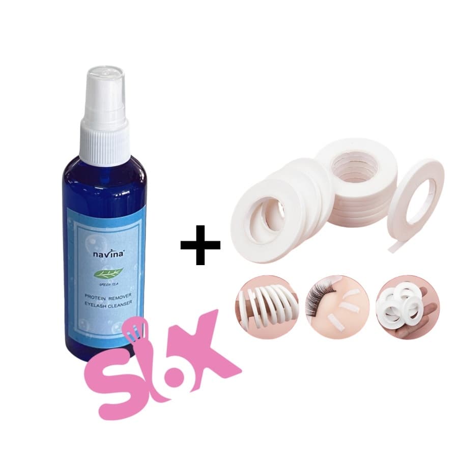 Navina Greentea Remover + 5 pcs Fita Fina Para Isolamento De Cílios Extensão De Cílios