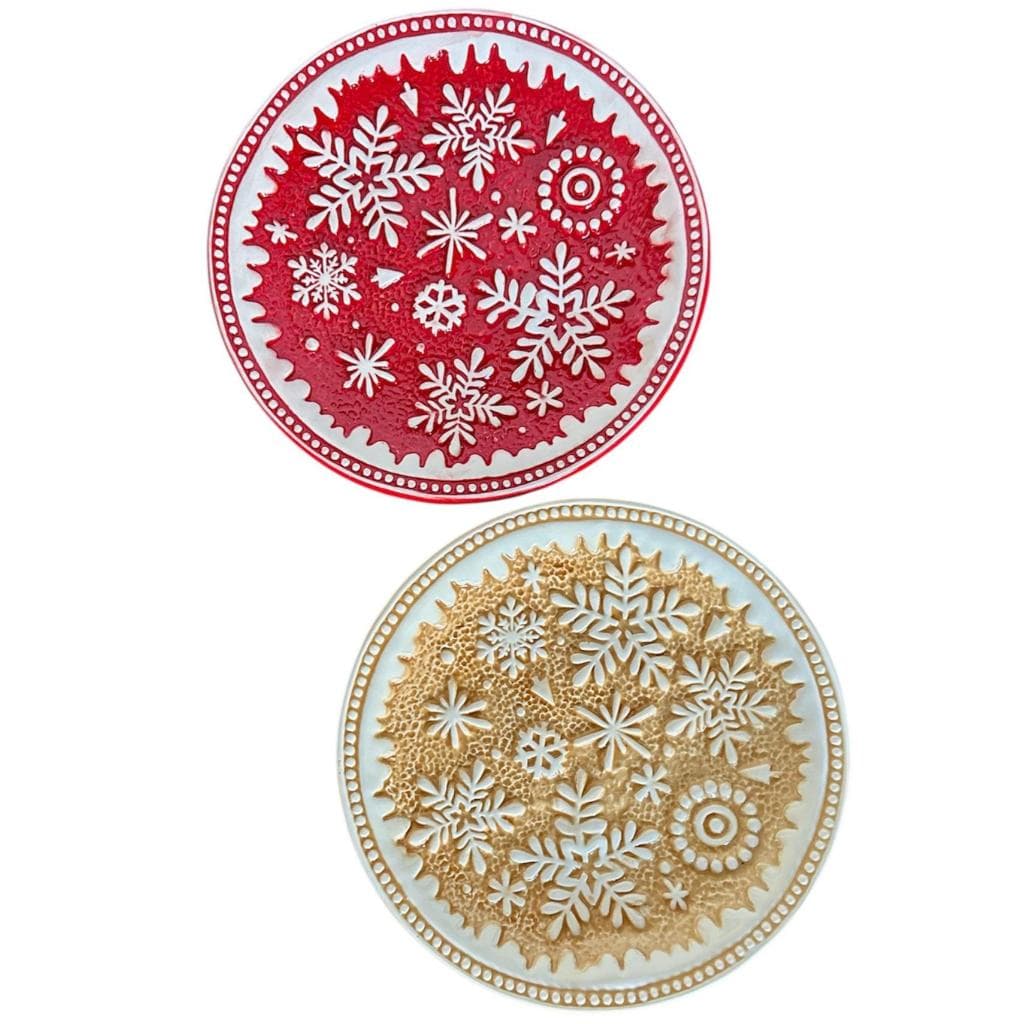 Prato Médio De Sobremesa Porcelana de Natal 21x21cm