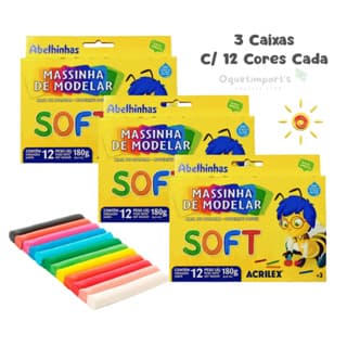 Massinha de Modelar Soft 12 Cores Acrilex