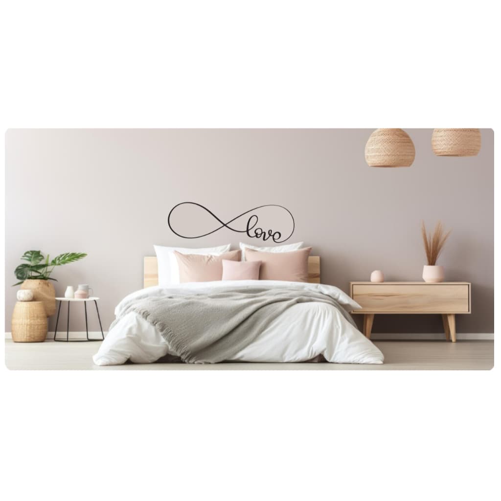 Adesivo Decorativo de Parede - Símbolo Infinito com "Love" (1,40m)