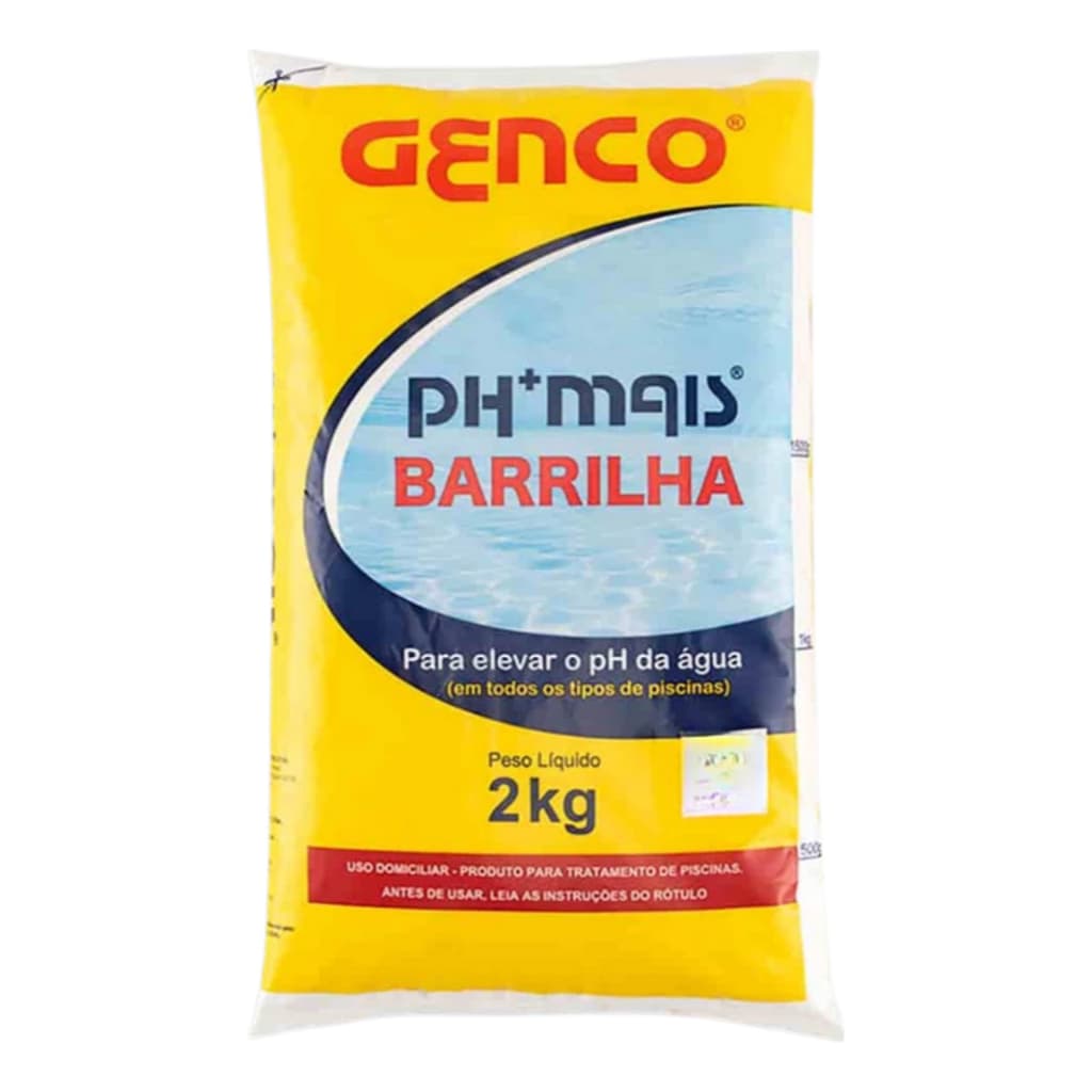 Elevador de Ph+ Mais Barrilha 2kg Elevador de PH Piscina Genco