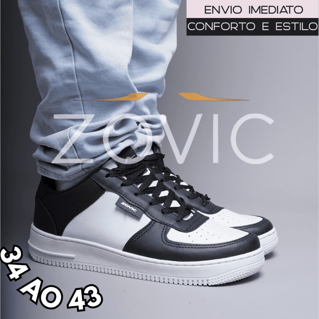 Tênis Masculino Branco Street Confortável em Couro 34 a 43 Lançamento