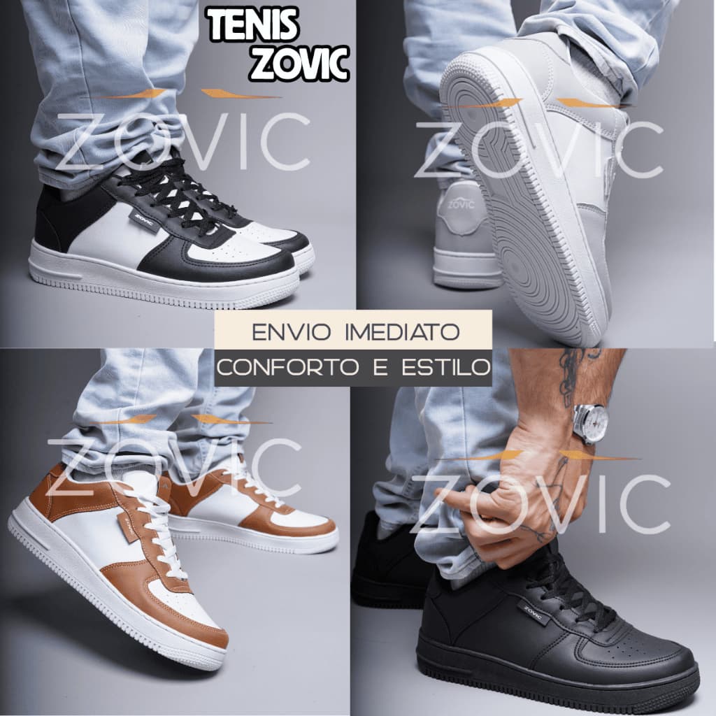 Tênis Masculino Branco Street Couro Lançamento 34 a 43 Conforto e Leveza