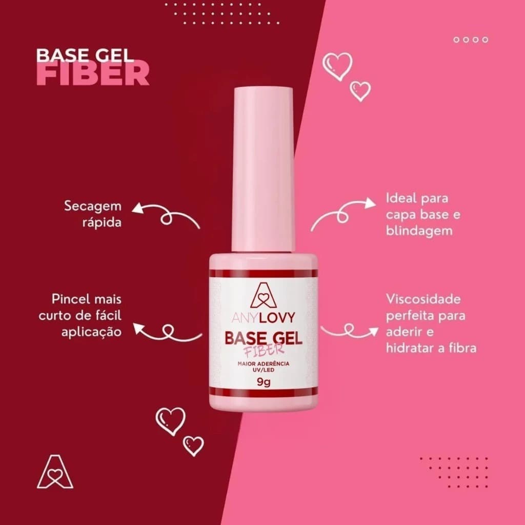 Base Gel Fiber Para Alongamento De Unhas Fibra De Vidro 10ml Any Lovy