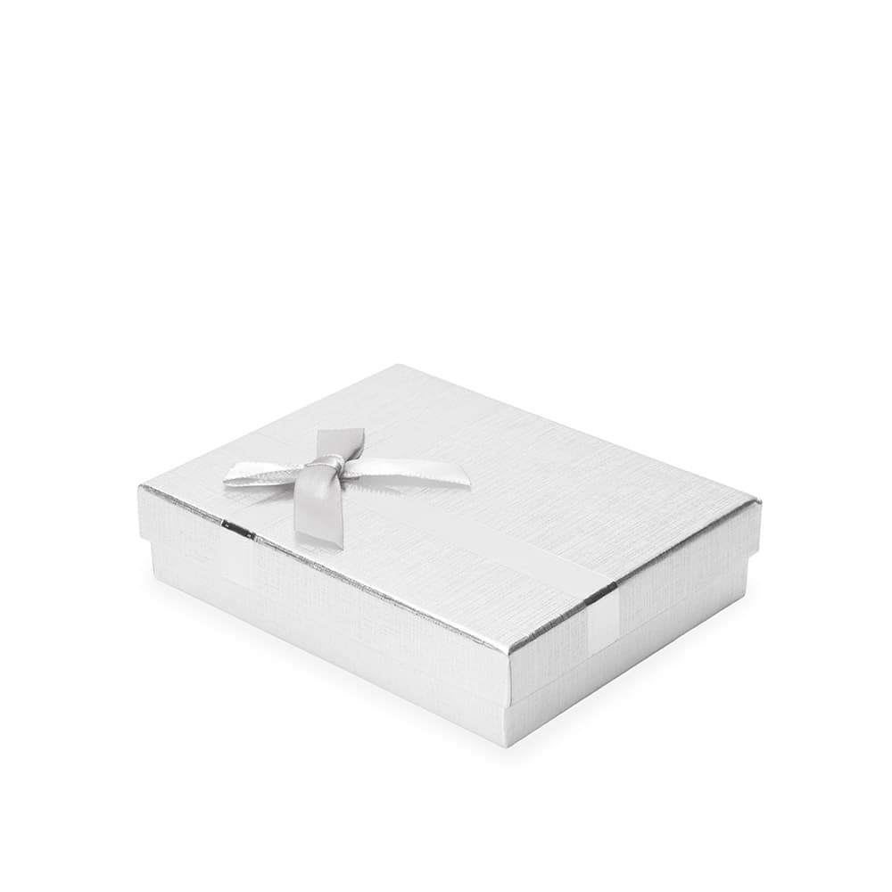 Kit 3 Caixas Decorativas para Presentes – Papelão Texturizado com Laço em Cetim