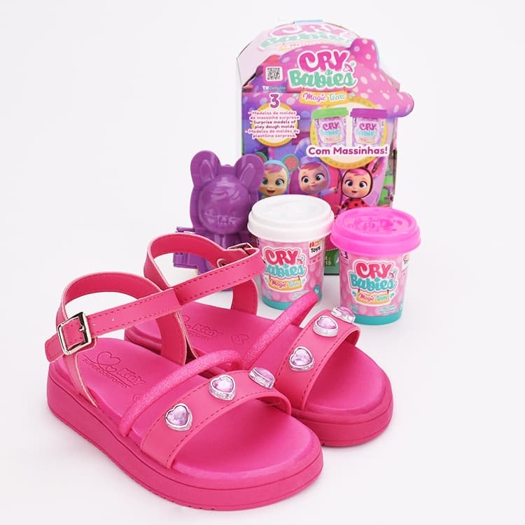 Sandália Papete Infantil Menina Kidy Mini Flatform Cry Babies Magic Tears Com Massinha