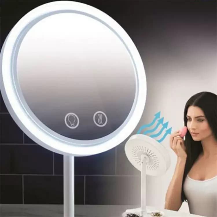Espelho Articulado de Mesa com Led e Ventilação para Maquiagem