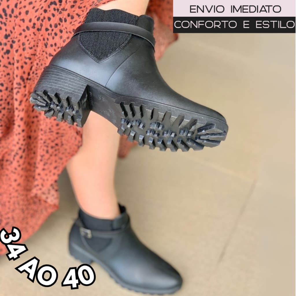 Bota Feminina Impermeável Cano Curto Galocha Para Frio e Chuva Aconchegante