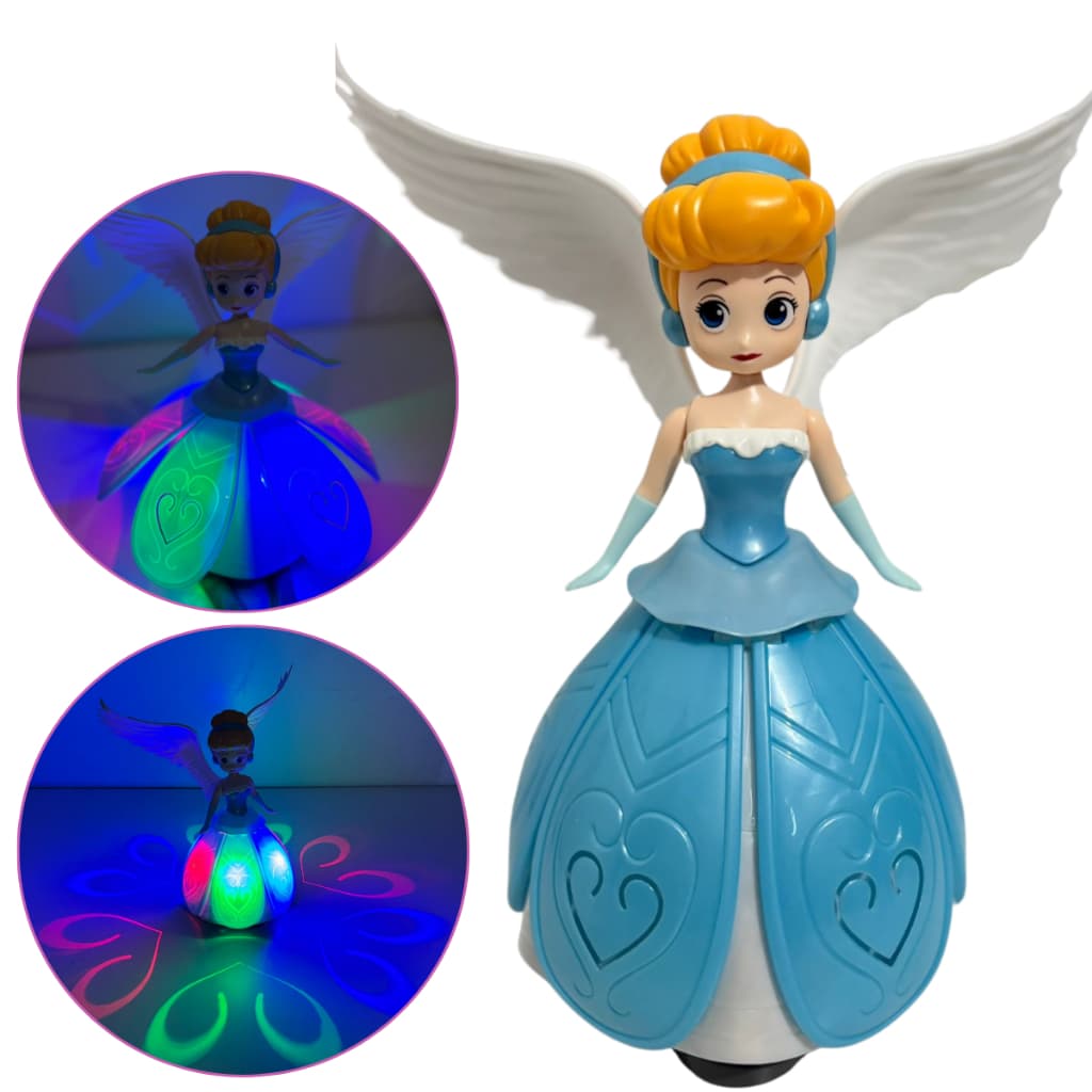 Princesa Dançarina Com Luz e Música Gira Brilha e Canta Brinquedo Boneca Menina Fada
