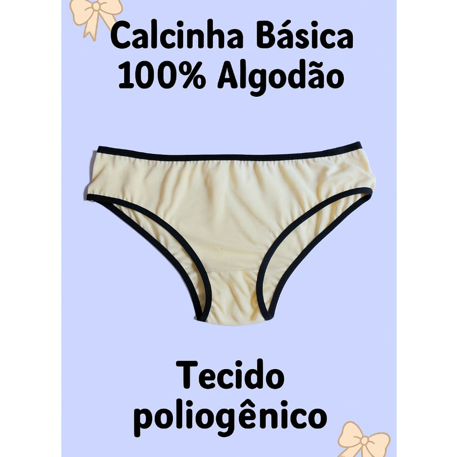 Kit 5 Calcinhas Femininas Adulto 100% Algodão | Conforto Dia a Dia  básica cores variadas | Barraco de Linha