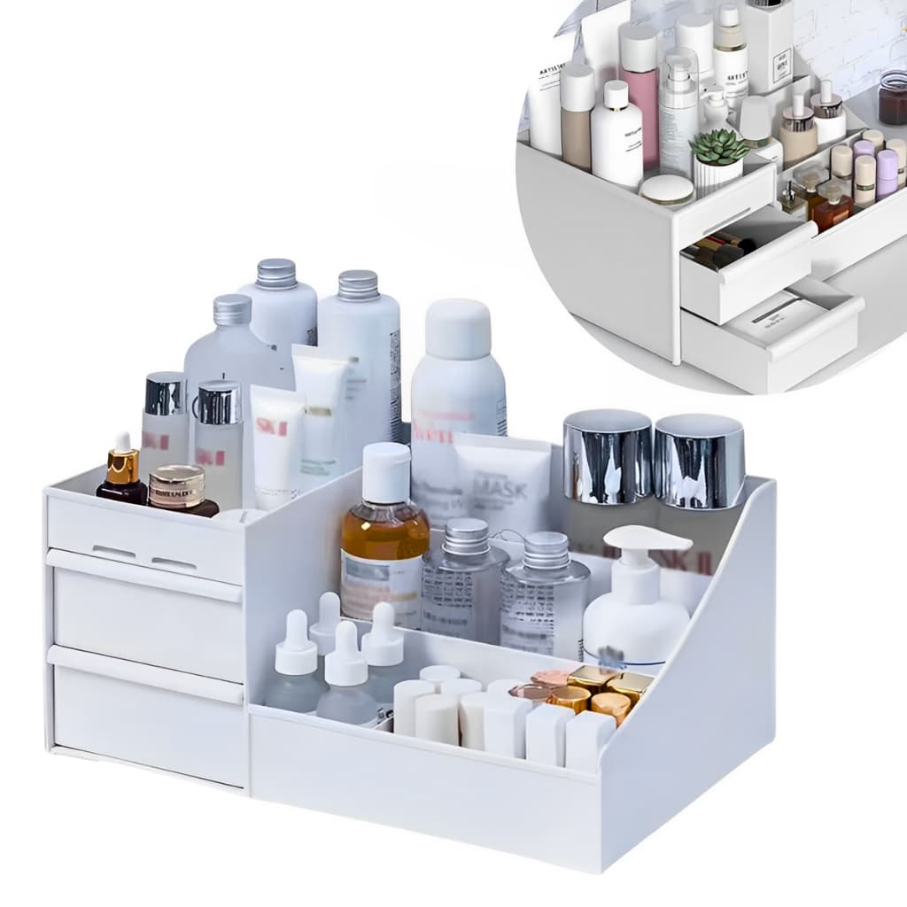 Organizador de Mesa Cosméticos Maquiagem Escritório Porta Treco Multiuso Gaveta Porta Caneta Objetos