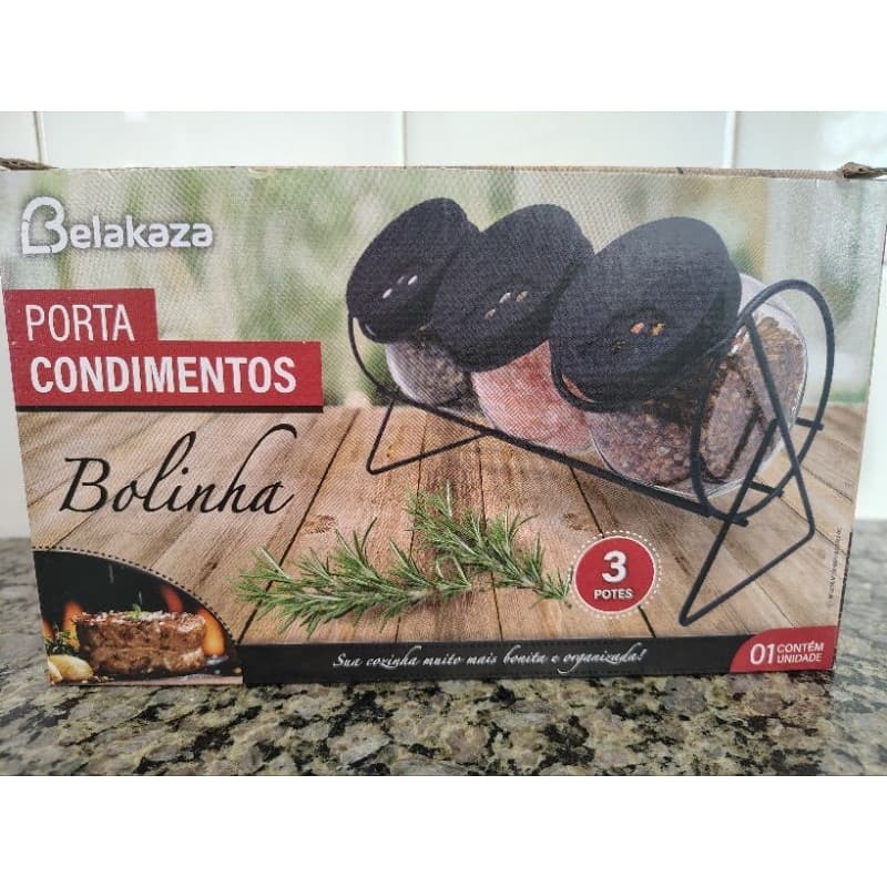 Porta Temperos Porta Condimentos Bolinha Com Suporte em metal.