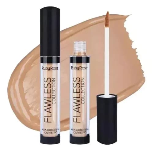 Corretivo Líquido Flawless Nude Bege Ruby Rose Alta Cobertura HB-8080
