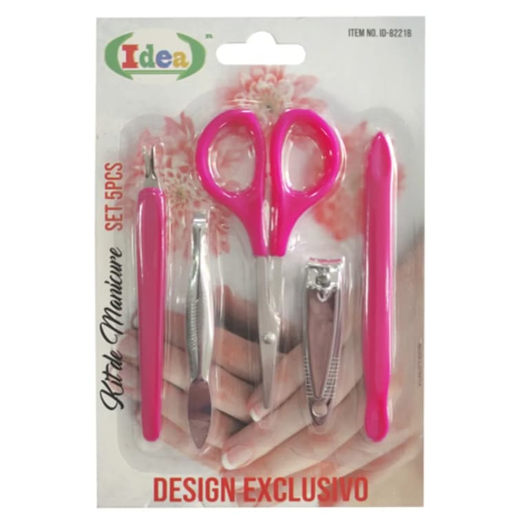 Kit De Manicure 5 Peças Em Aço Inoxidável Cortador Unha Menina Hobby Tesoura Cortador Unha Espatula