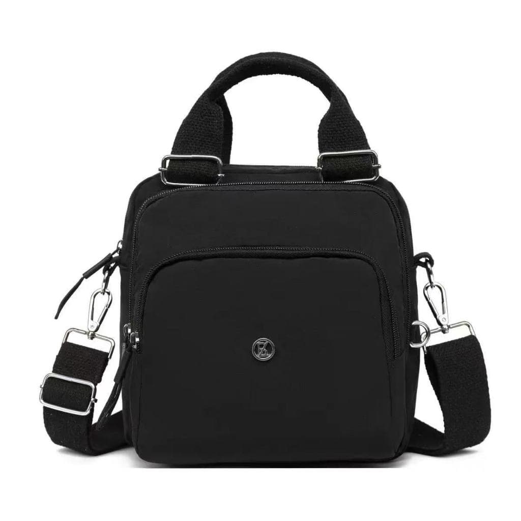Bolsa feminina nylon impermeável vira mochila transversal  3em1