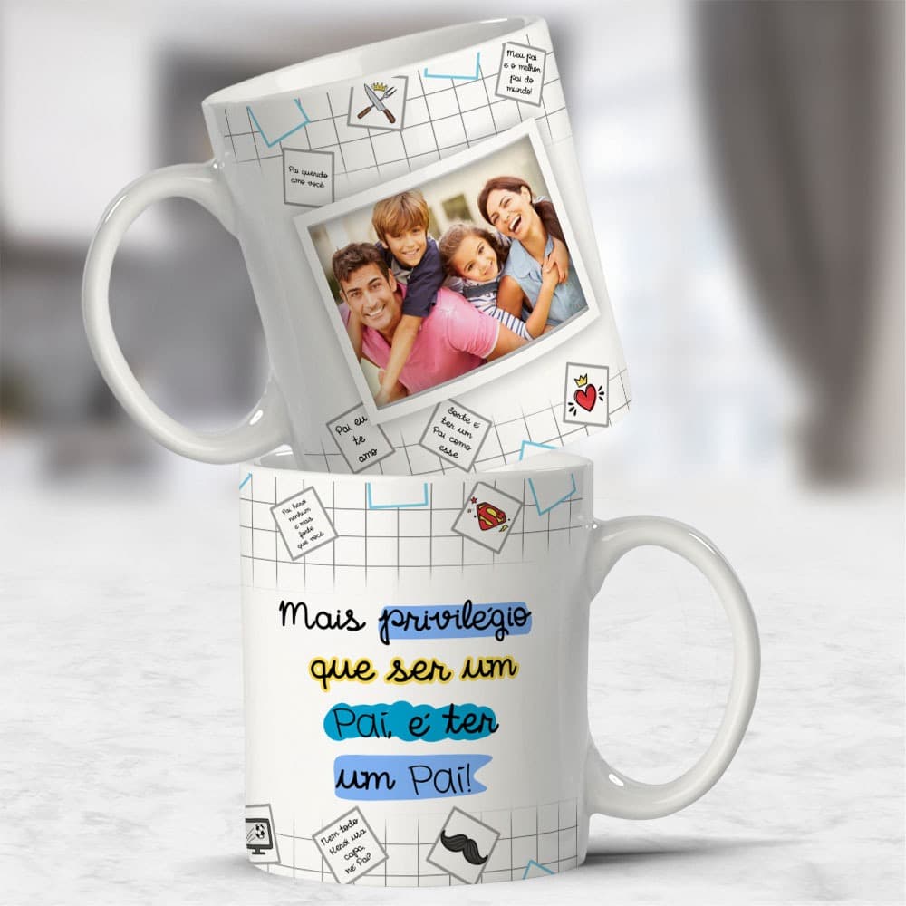 Caneca Personalizada com Foto e Frase para Pai | Presente Dia dos Pais