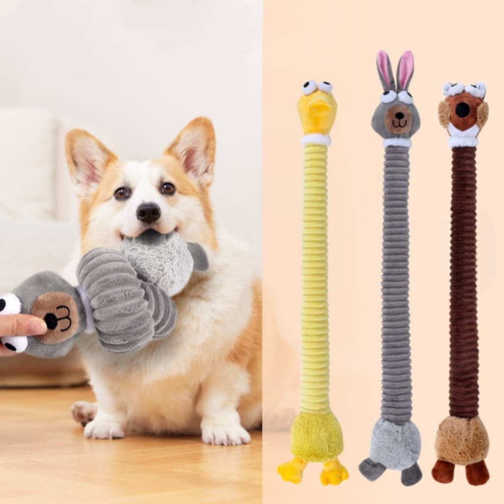 Brinquedo Pet 2 em 1 com Apito – Pelúcia Enrolável 71cm Divertida para Cães