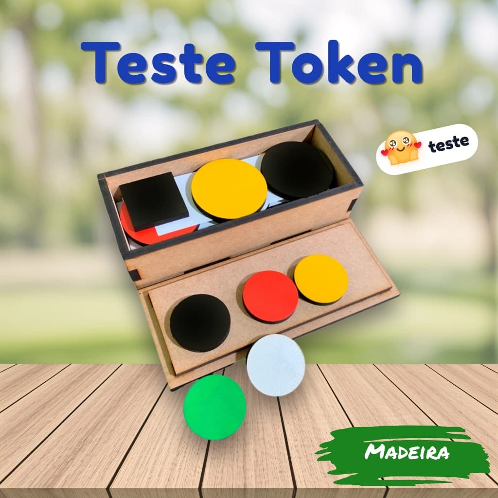 Teste Token Avaliação Psicopedagógica Caixa de Madeira Neuropsicológico Pedagógico