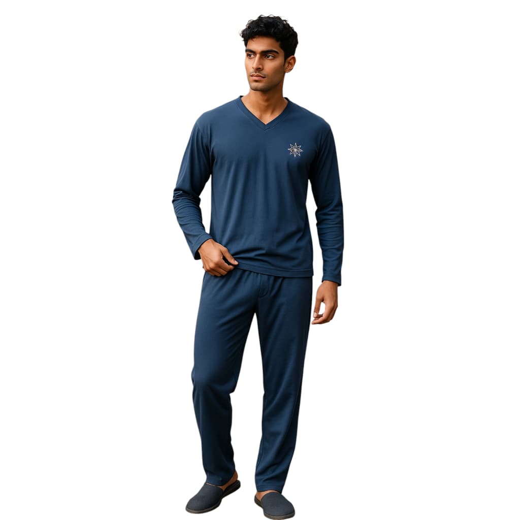 Pijama Masculino Inverno Meia Manga / Manga Longa com Calça em Malha de Qualidade