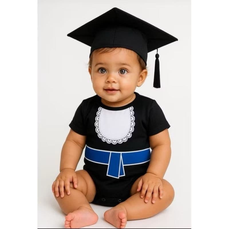 Body temático para mesversario de formatura conclusão dos mesversarios beca de formatura para bebê