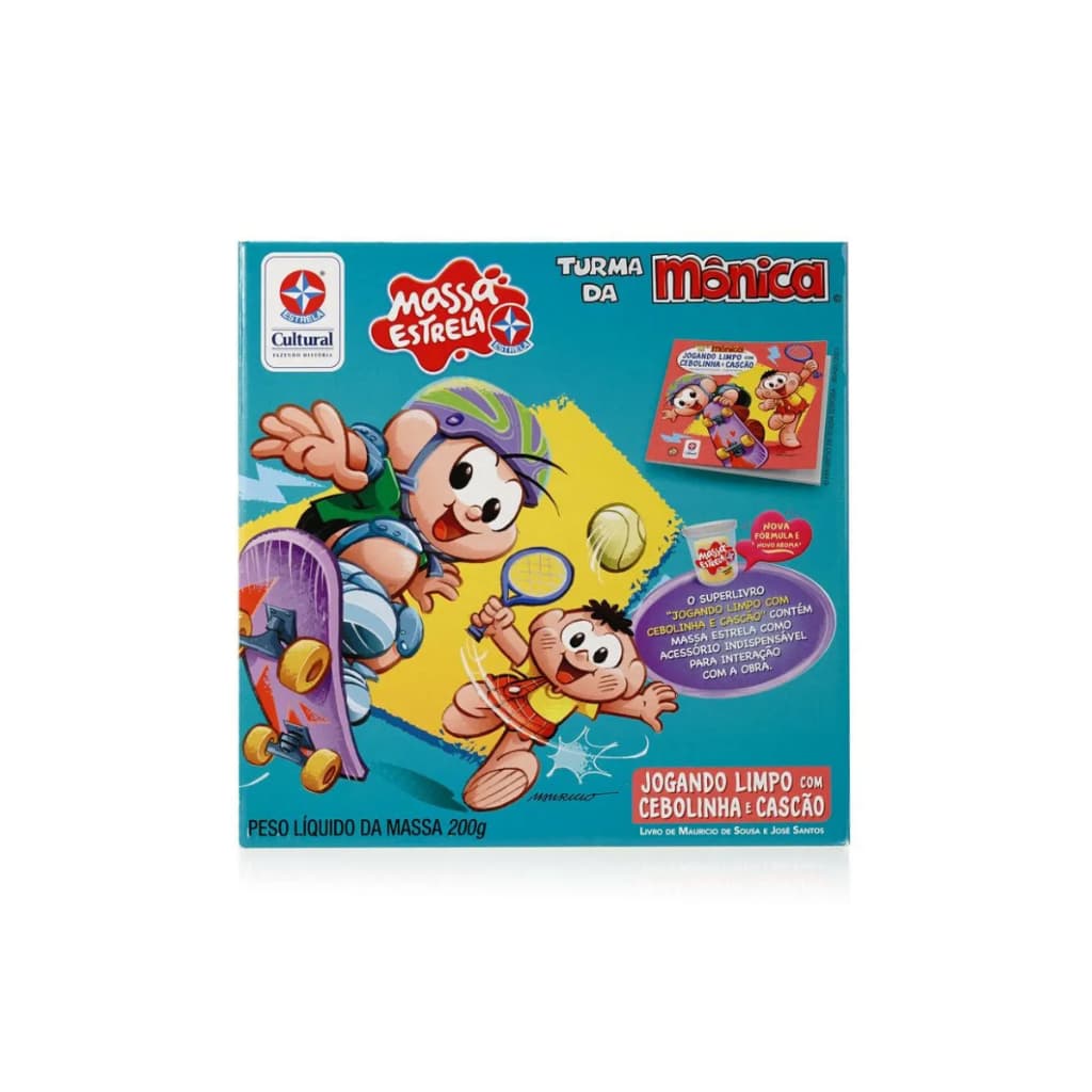 Massa Estrela Turma da Mônica Massinha de Modelar + Superlivro Jogando Limpo com Cebolinha e Cascão - Estrela