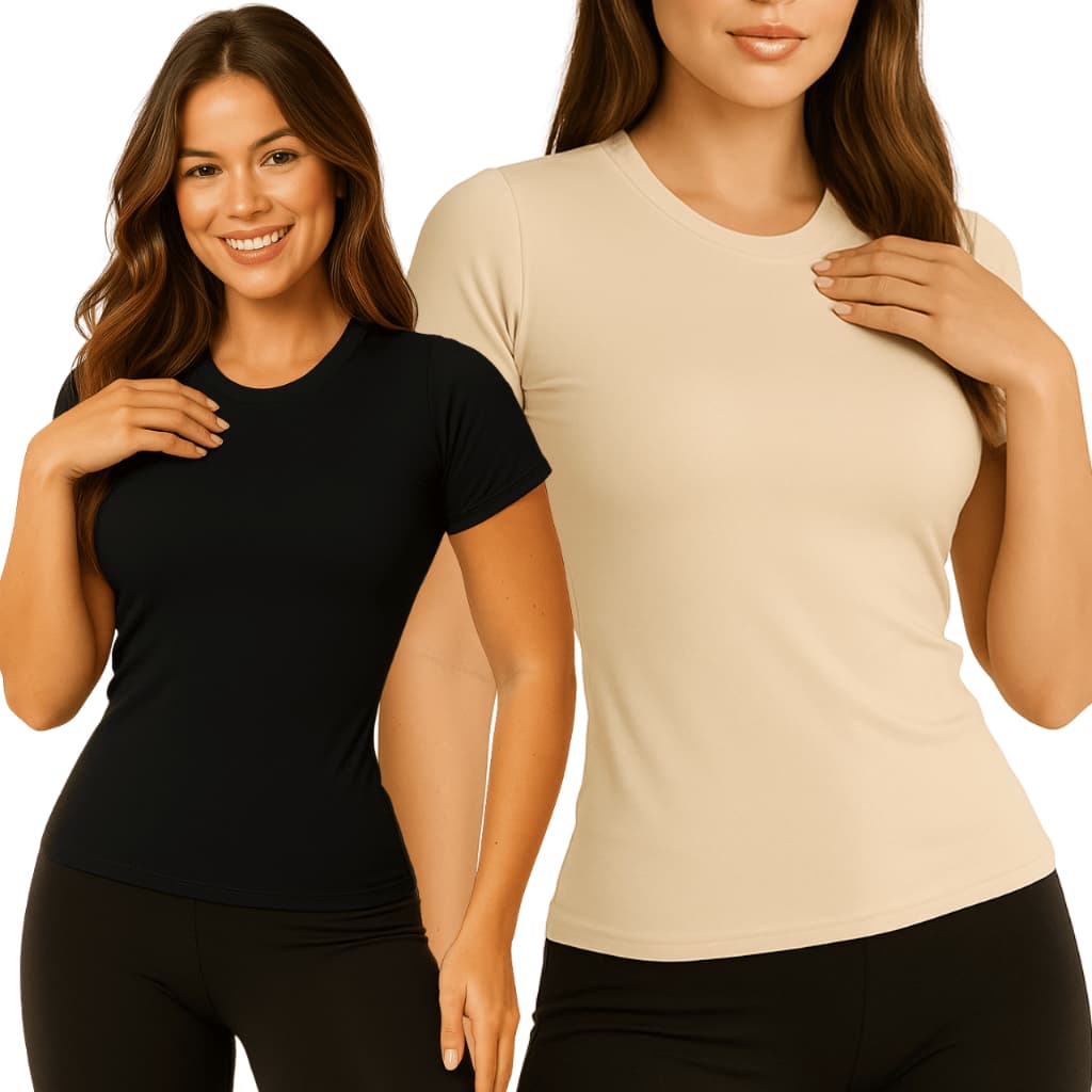 Kit 2 Blusinha Feminina Blusa Suplex Poliamida