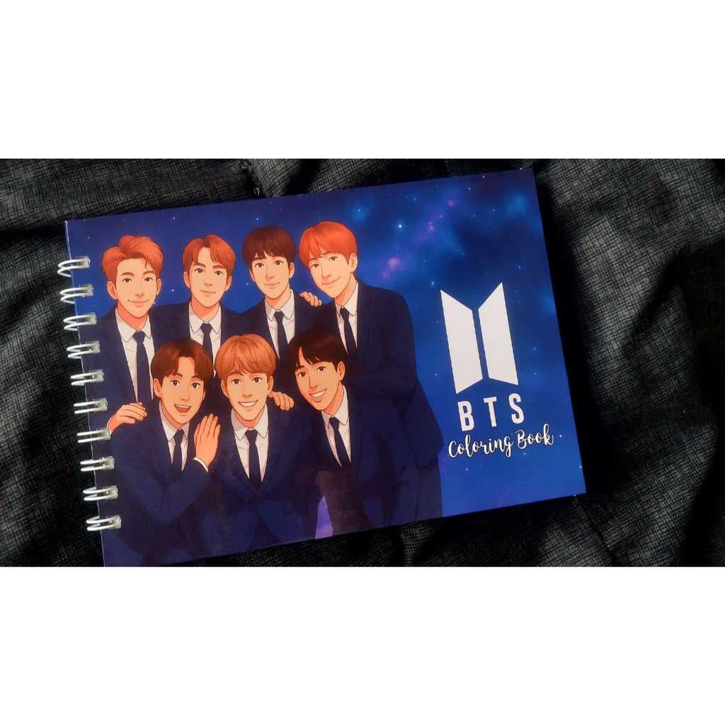 Livro de Colorir BTS Kpop A5 Capa Dura 50 Folhas Grossas com Acetato com ou sem Nome