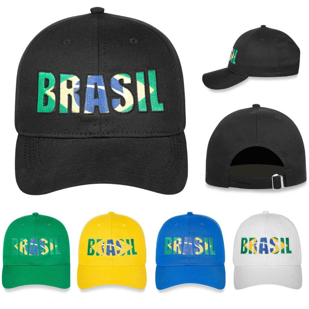 Boné Brasil Seleção Bordado Aba Curva