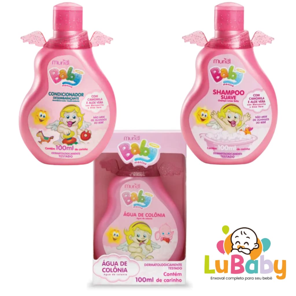 KIT SHAMPOO CONDICIONADOR E AGUA DE COLONIA MURIEL BABY