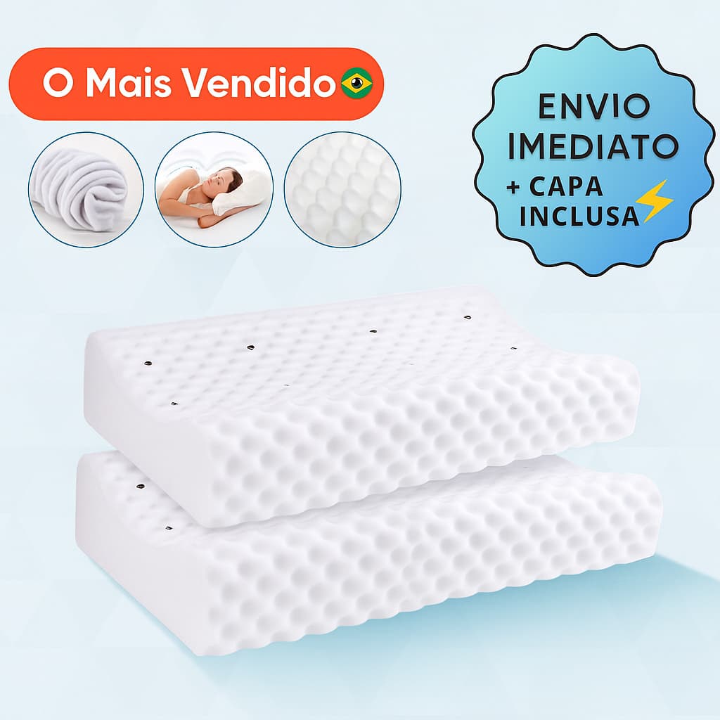 TRAVESSEIRO MAGNÉTICO ORTOPÉDICO CERVICAL PILLOW PREMIUM