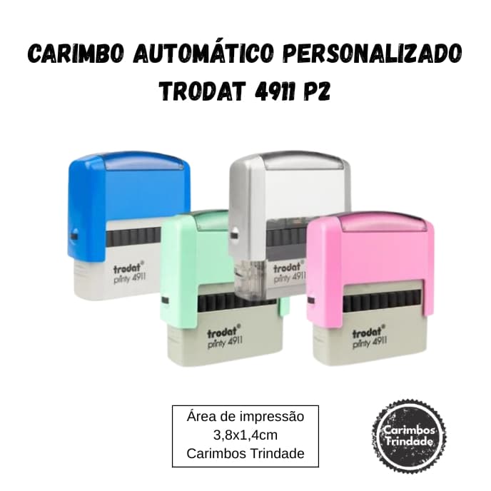 Carimbo Personalizado Automático 38x14mm - TRODAT 4911 P2 - Profissionais