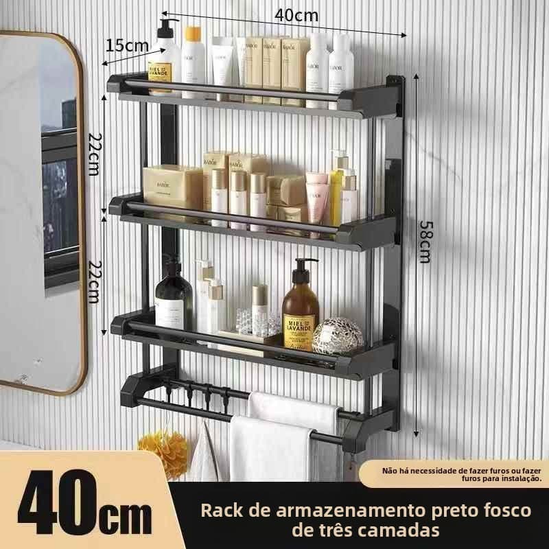 Toalheiro Prateleiras Porta Shampoo Organizador Banheiro Box Pode Para Cozinha Tambem