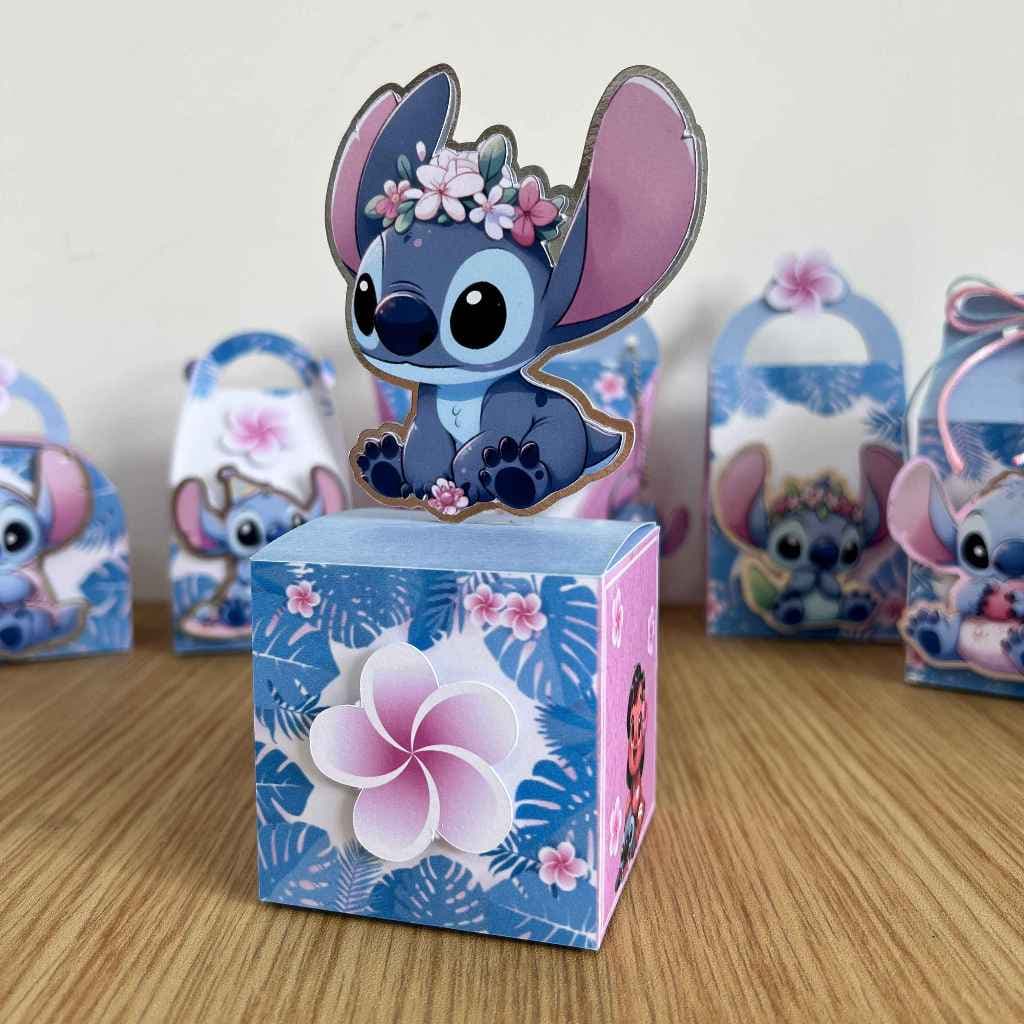 Kit Caixinha Para Festa Lilo Stitch Papelaria Personalizada Caixa DESMONTADO