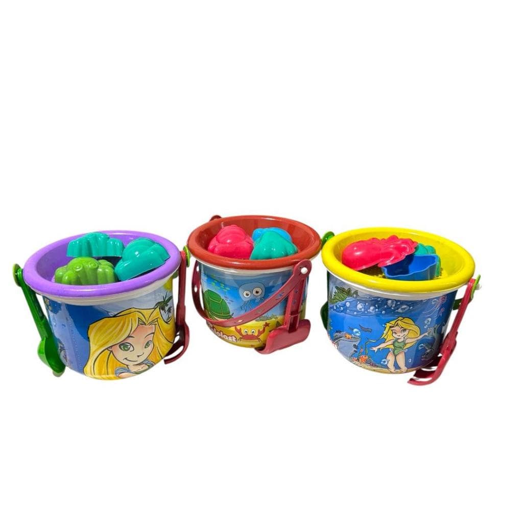 Brinquedo Balde De  Praia Areia Castelinho Brincadeira Infantil 5 Peças