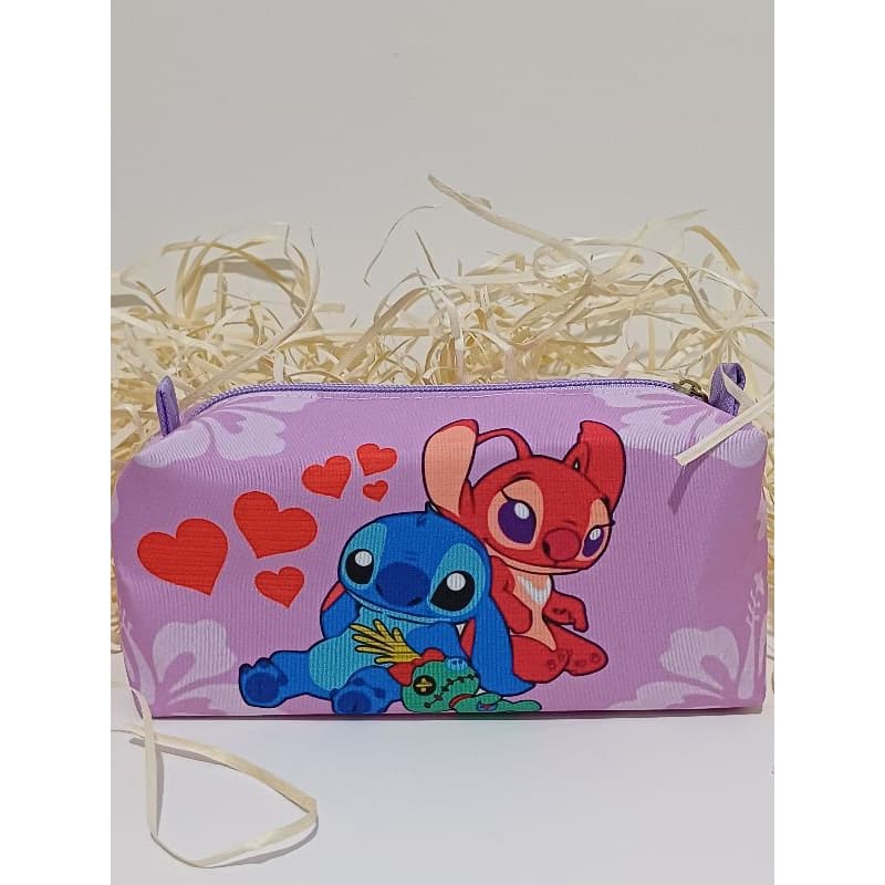 multiuso Estojo Lapis caneta Maquiagens personagens Lilo Stitch lilás