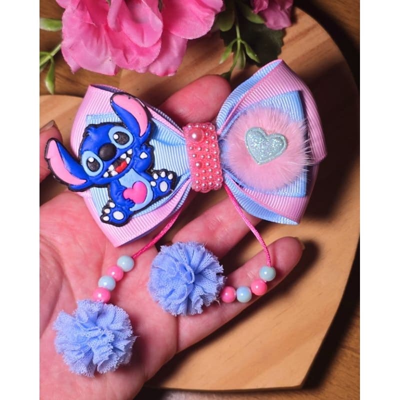 Laço de cabelo infantil Stitch, Laço e tiara Stitch e Angel.