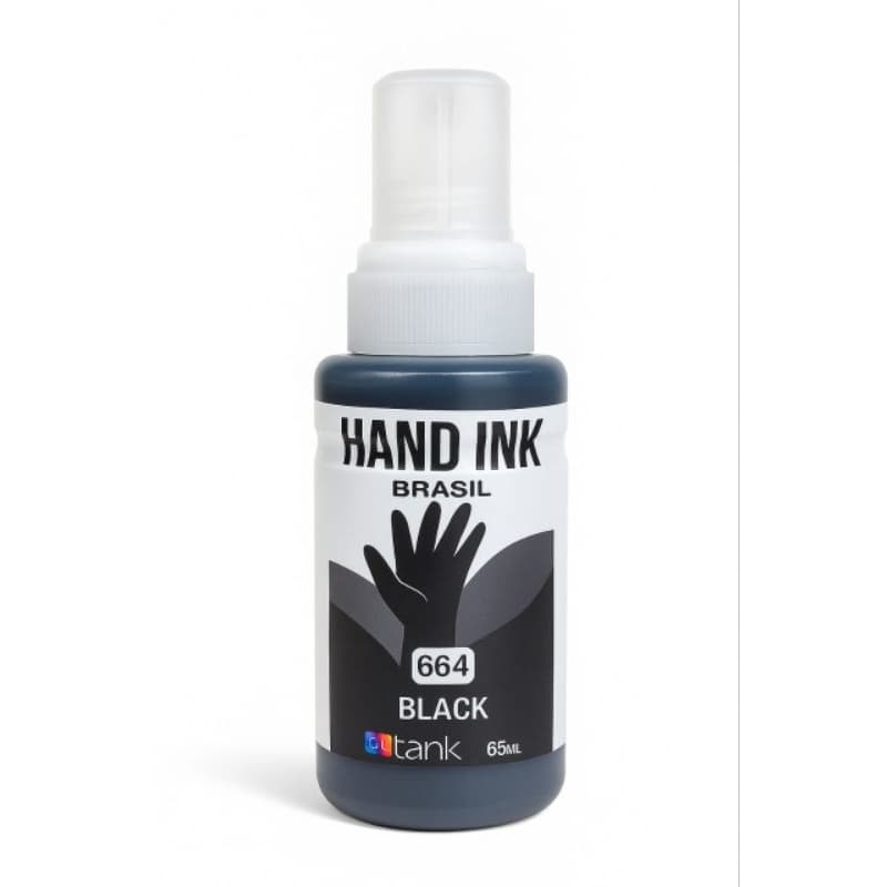 Tinta T664 Black corante HAND INK BRASIL compatível com linha de impressoras eco tank L 110, L 120, L 395, L 396 ...