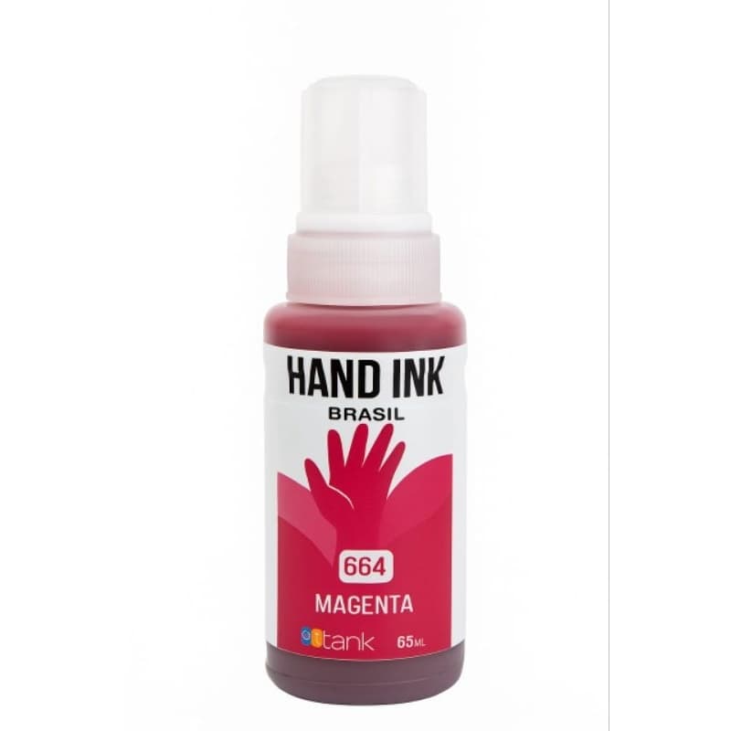 Tinta T664 Magenta corante HAND INK BRASIL compatível com linha de impressoras eco tank L 110, L 120, L 395, L 396 ...