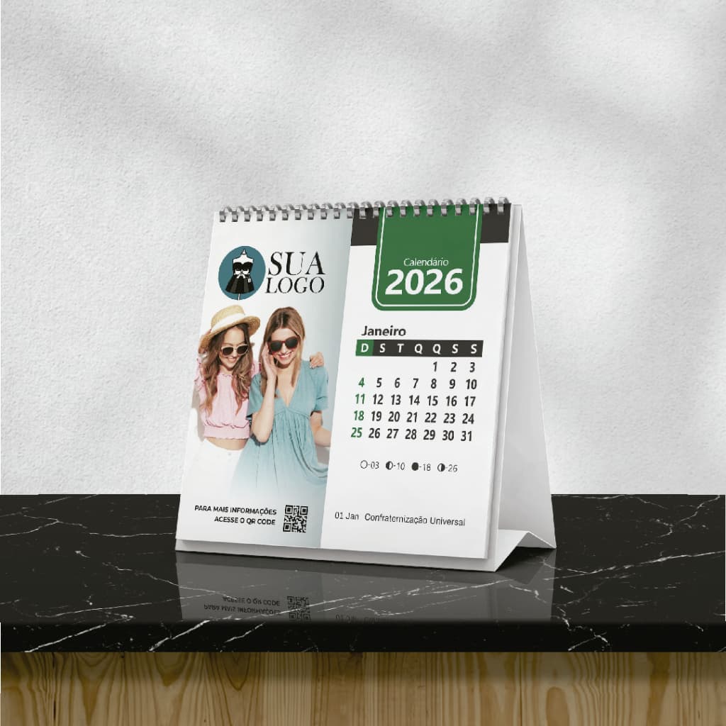 Calendário de Mesa Wire-o Personalizado Brinde Comercial Brinde Corporativo Brinde Empresarial