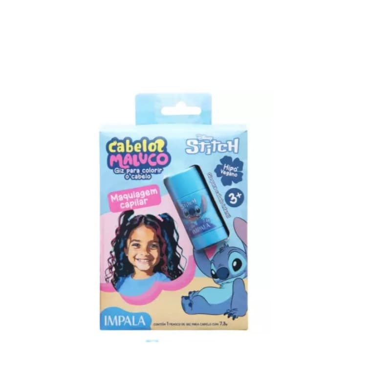 Giz para colorir cabelo de criança vegano Stitch Impala 7,3g AZUL