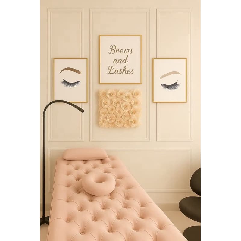 Quadros Decorativo Cílios Salão Design De Sobrancelha  Brows And Lashes Kit 3 Peças