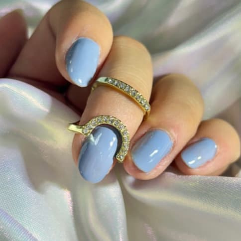 Anel de Unha Falange da Moda Decorativo Nail Art Dourado e Prata Cravejado Strass