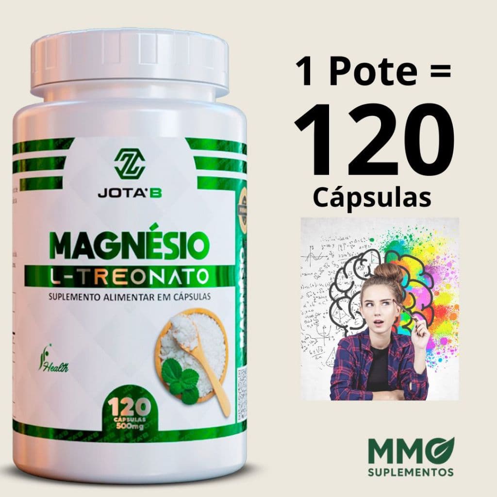 Magnésio Treon 120 Cápsulas - Suplemento Alimentar Natural - L- Treonato - Treonina