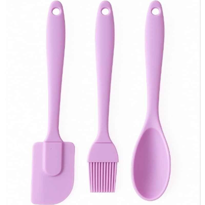 Kit Bolo Silicone Espátula Pão Duro Colher Pincel