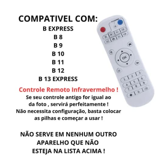 Controle Remoto Para Tv 7, 8, 9, 10, 11,12,13 le-7747