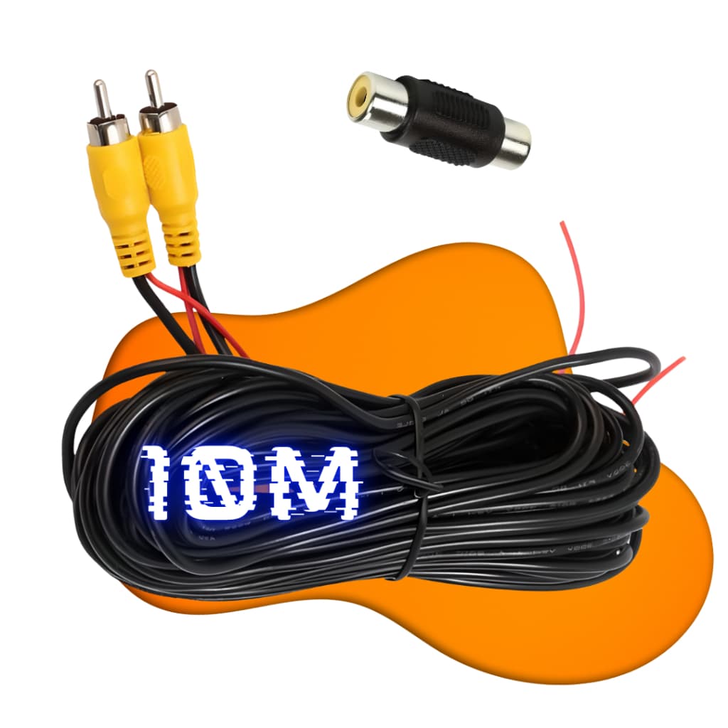 Cabo rca de video automotivo para camera de ré simples 10 METROS